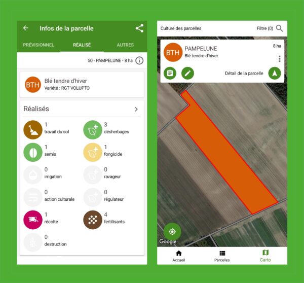 Capture d'écran de l'interface mobile de la plateforme Wiuz avec les données en temps réel